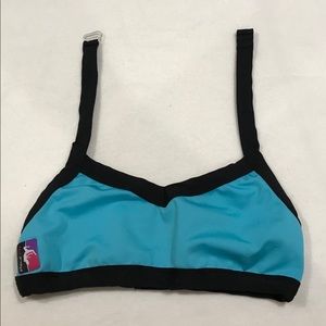 Sports Bra-Black/ Sea Blue